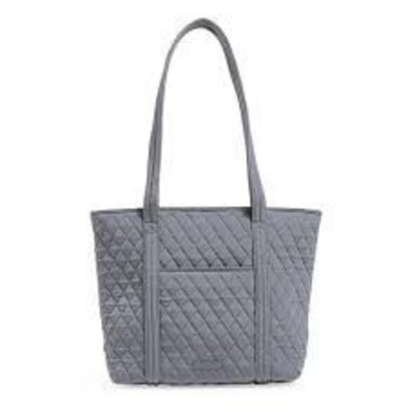 Vera Bradley Classic Tote Bag Gray Quilted Twill Minimalist Casual Weekender